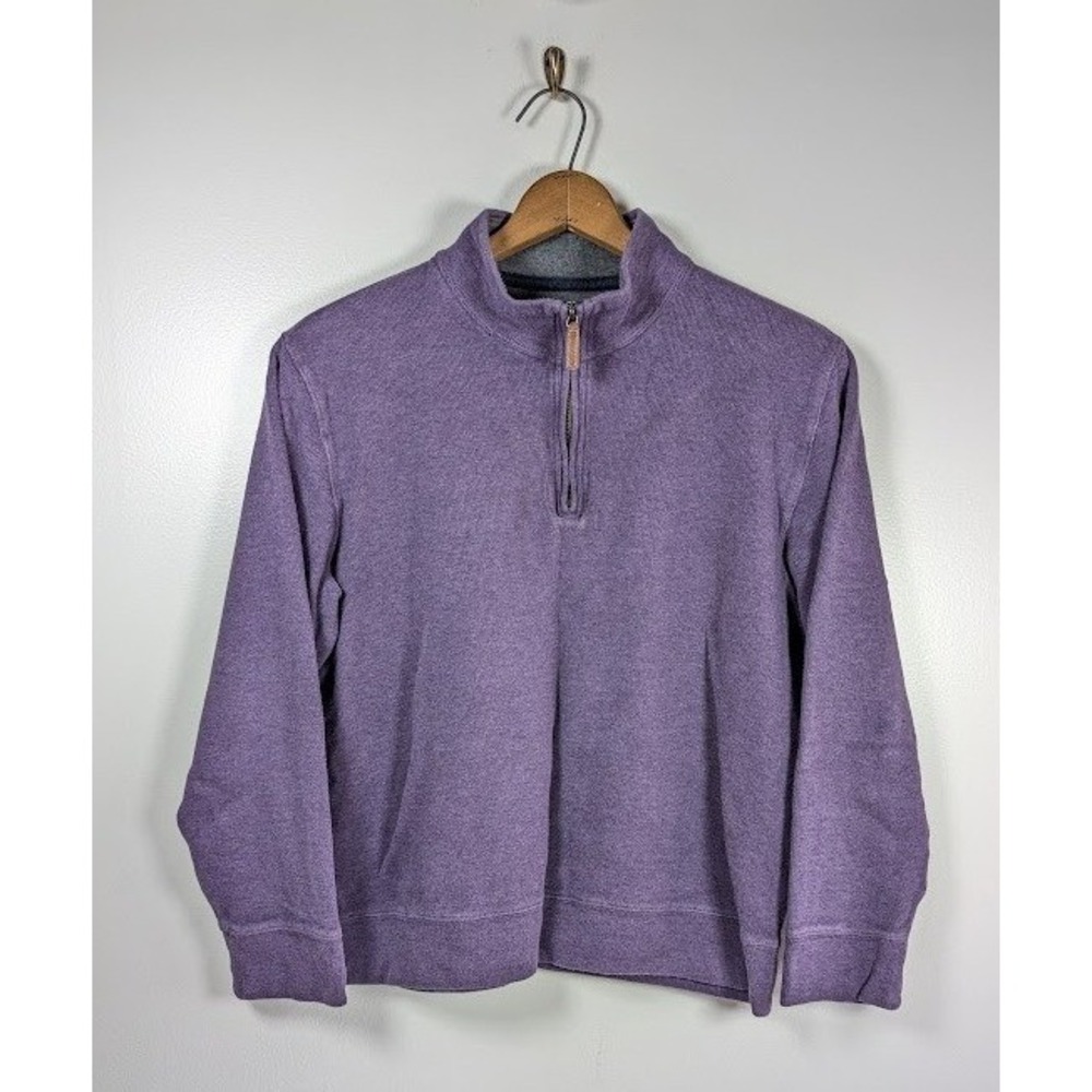 Lands End Drifter 1/4 Zip Sweater Women's Size Medium Pullover Purple Minimalist